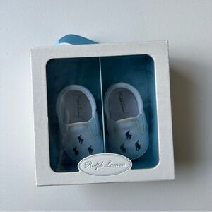 Like New! Ralph Lauren Baby Pony Embroidery Slip On Shoes